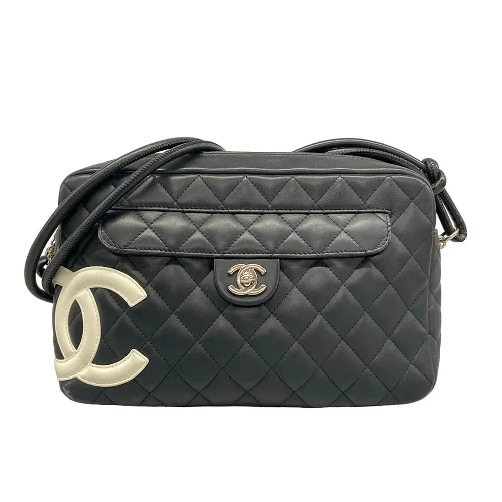 Chanel Cambon Line Shoulder Bag A28120 Black White